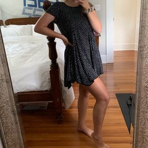 Silence + Noise UO Navy Dress with white pattern